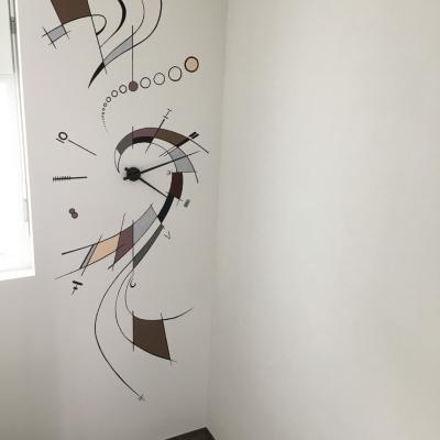 Hauseingang Moderne Uhr Grau2