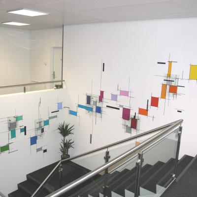 Treppenhaus Kunstwerk Mit Glas2